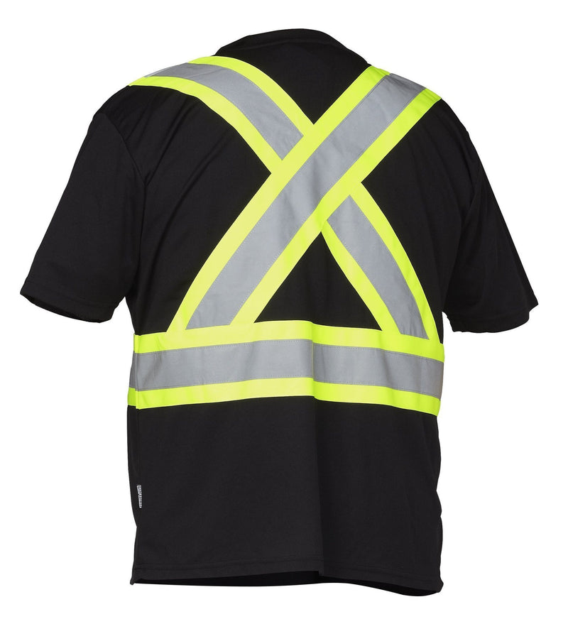 High Visibility V-Neck Short Sleeve Safety Tee Shirt