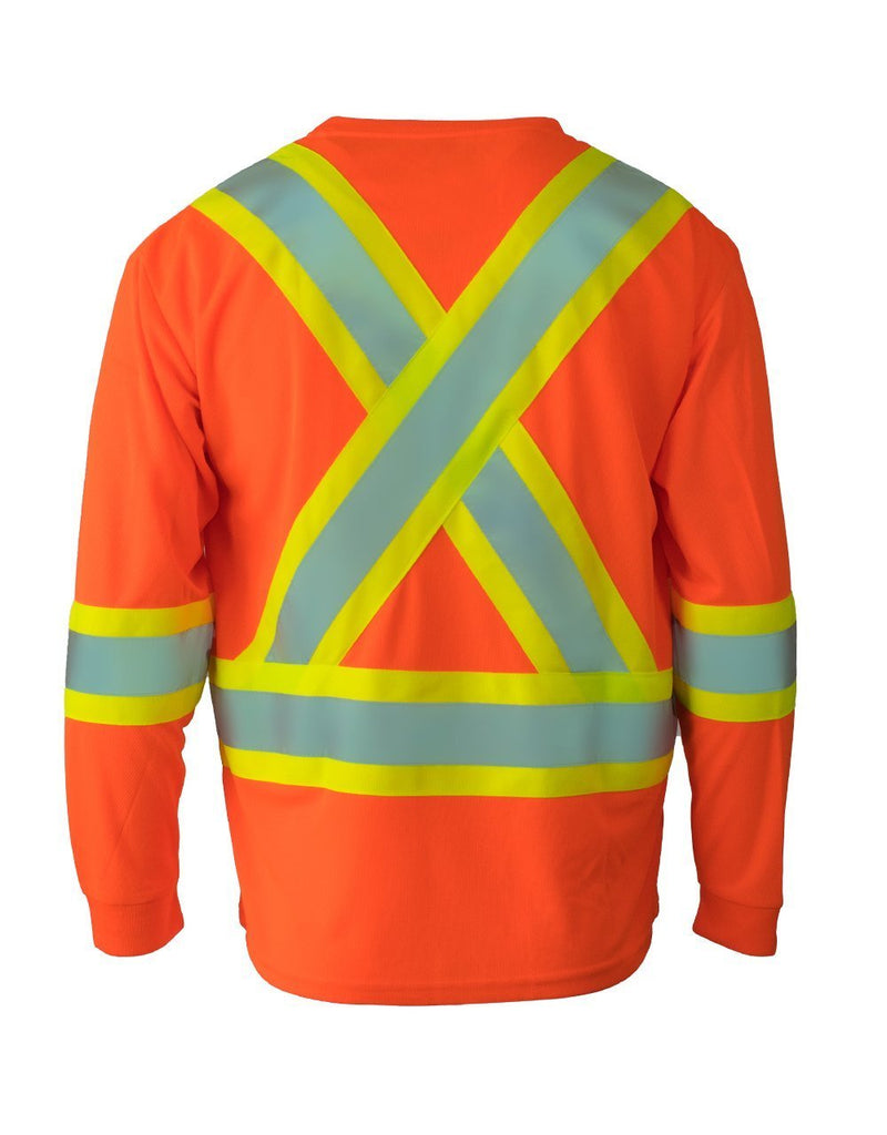 T-shirt de sécurité à manches longues et col en V à haute visibilité