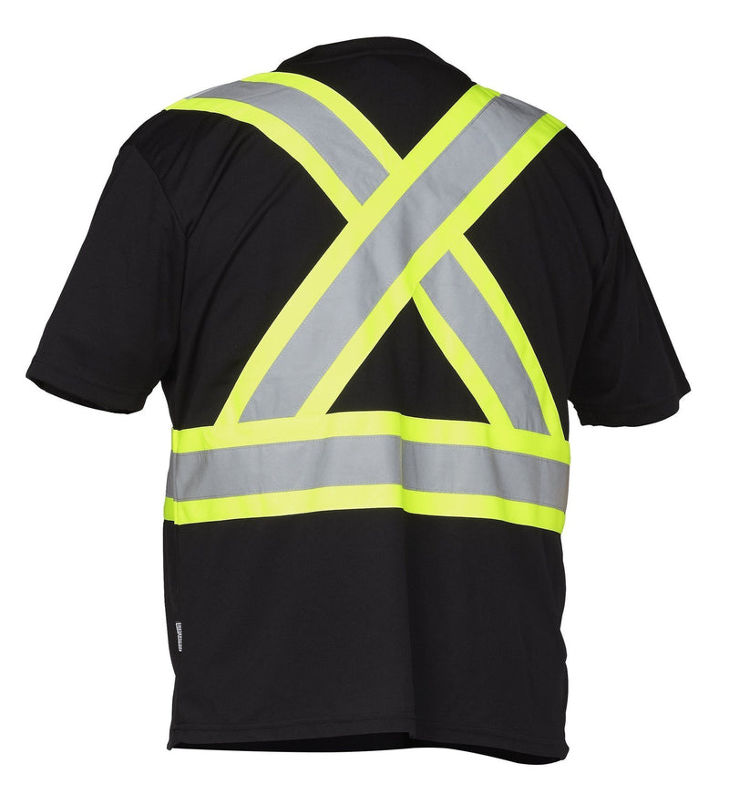 Tee-shirt de sécurité à manches courtes et col en V à haute visibilité
