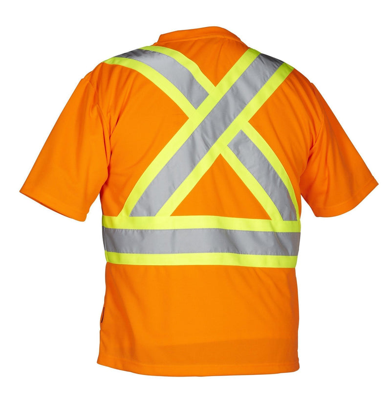 Tee-shirt de sécurité à manches courtes et col en V à haute visibilité