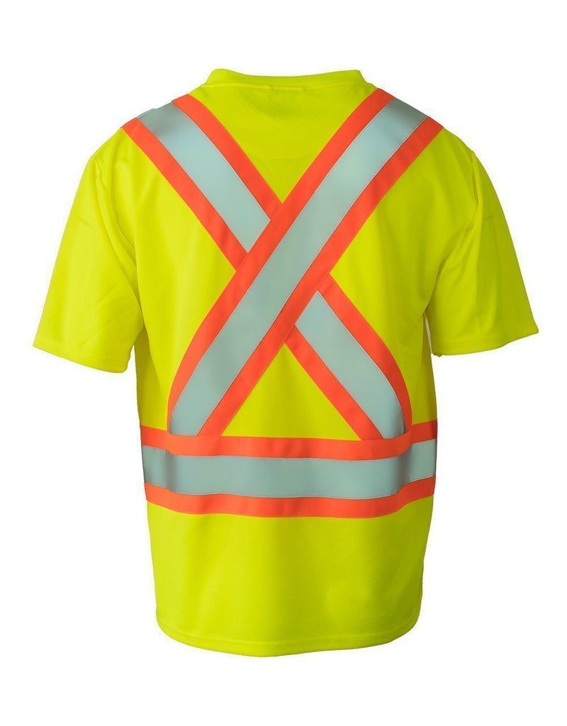 Tee-shirt de sécurité à manches courtes et col en V à haute visibilité