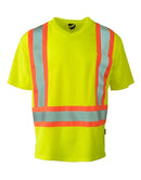 Tee-shirt de sécurité à manches courtes et col en V à haute visibilité