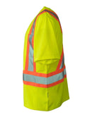 Tee-shirt de sécurité à manches courtes et col en V à haute visibilité