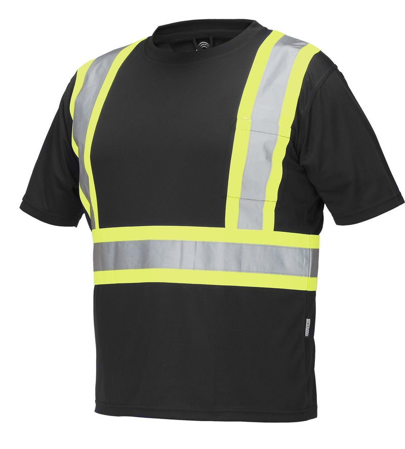 Tee-shirt de sécurité à manches courtes et à haute visibilité pour l'équipage, avec poche de poitrine