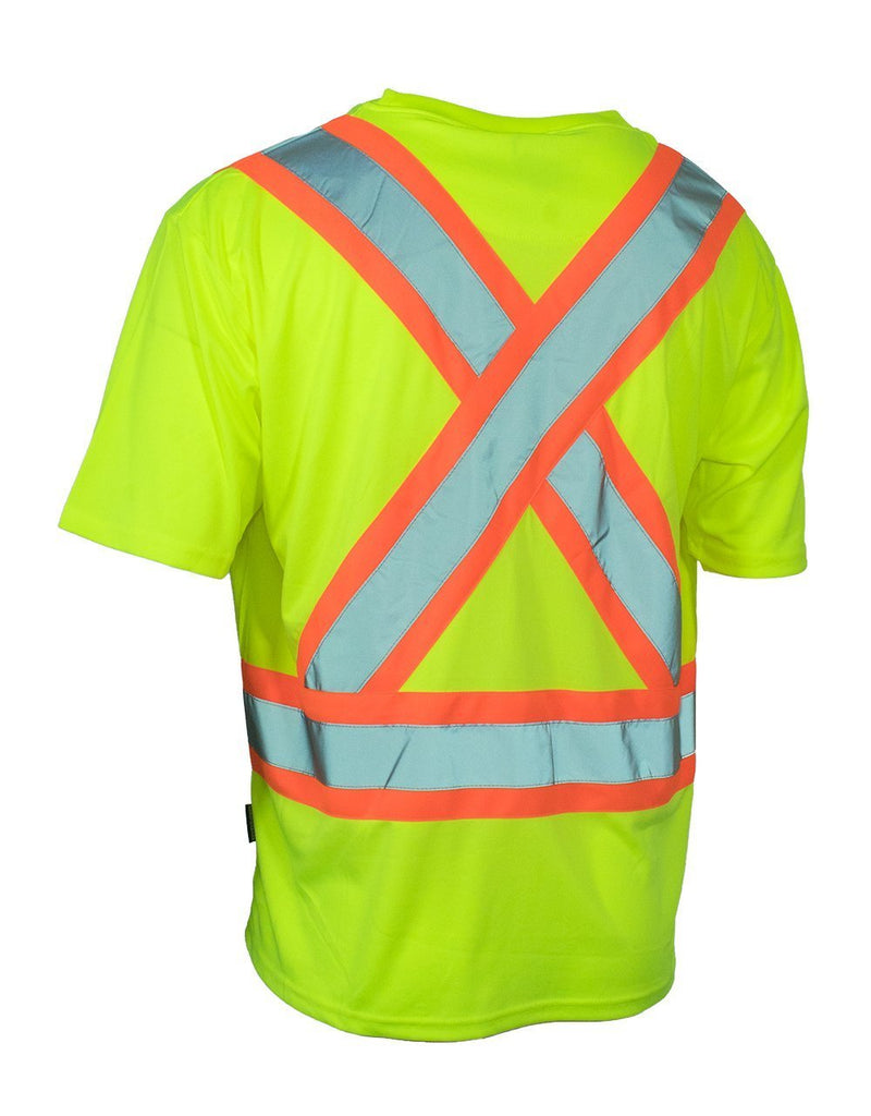 Tee-shirt de sécurité à manches courtes et à haute visibilité pour l'équipage, avec poche de poitrine