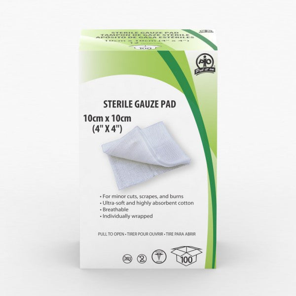 Tampons de gaze, 10cm x 10cm, 100/Boîte