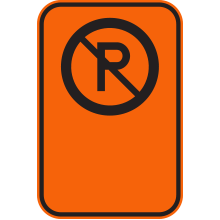 Stationnement interdit (blanc et orange)