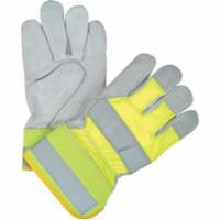 Gants à doublure thermique en cuir de vachette refendue à haute visibilité