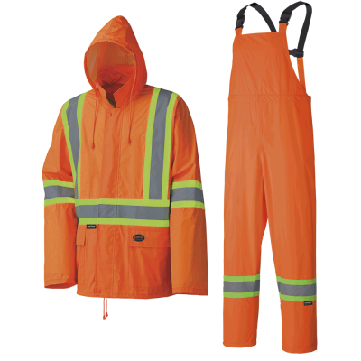 Combinaisons de pluie de sécurité légères et imperméables - POLY/PVC - Sac accrochable