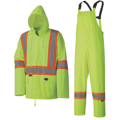 Combinaisons de pluie de sécurité légères et imperméables - POLY/PVC - Sac accrochable
