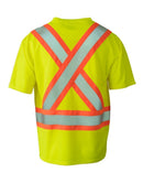 T-shirt de sécurité à manches courtes et col en V haute visibilité