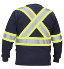 T-shirt de sécurité à manches longues et col rond haute visibilité avec poche poitrine