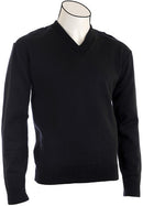 V-Neck Lined Military Sweater