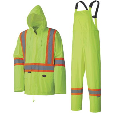 Waterproof Lightweight Safety Rainsuits - POLY/PVC - Hangable Bag